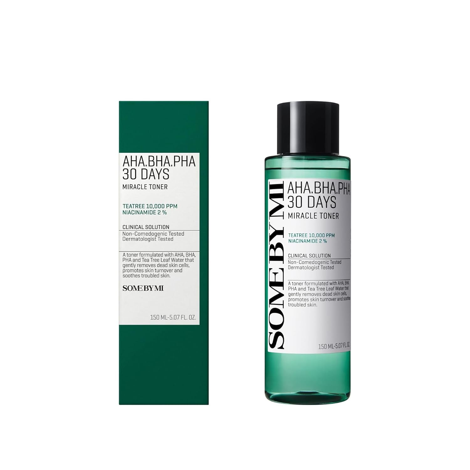 AHA BHA PHA 30 Days Miracle Toner – 5.07Oz, 150Ml – Korean Salicylic Acid Exfoliating Face Toner for All Skin Types – Daily Pore Care & Oil Control with 2% Niacinamide – Korean Skin Care