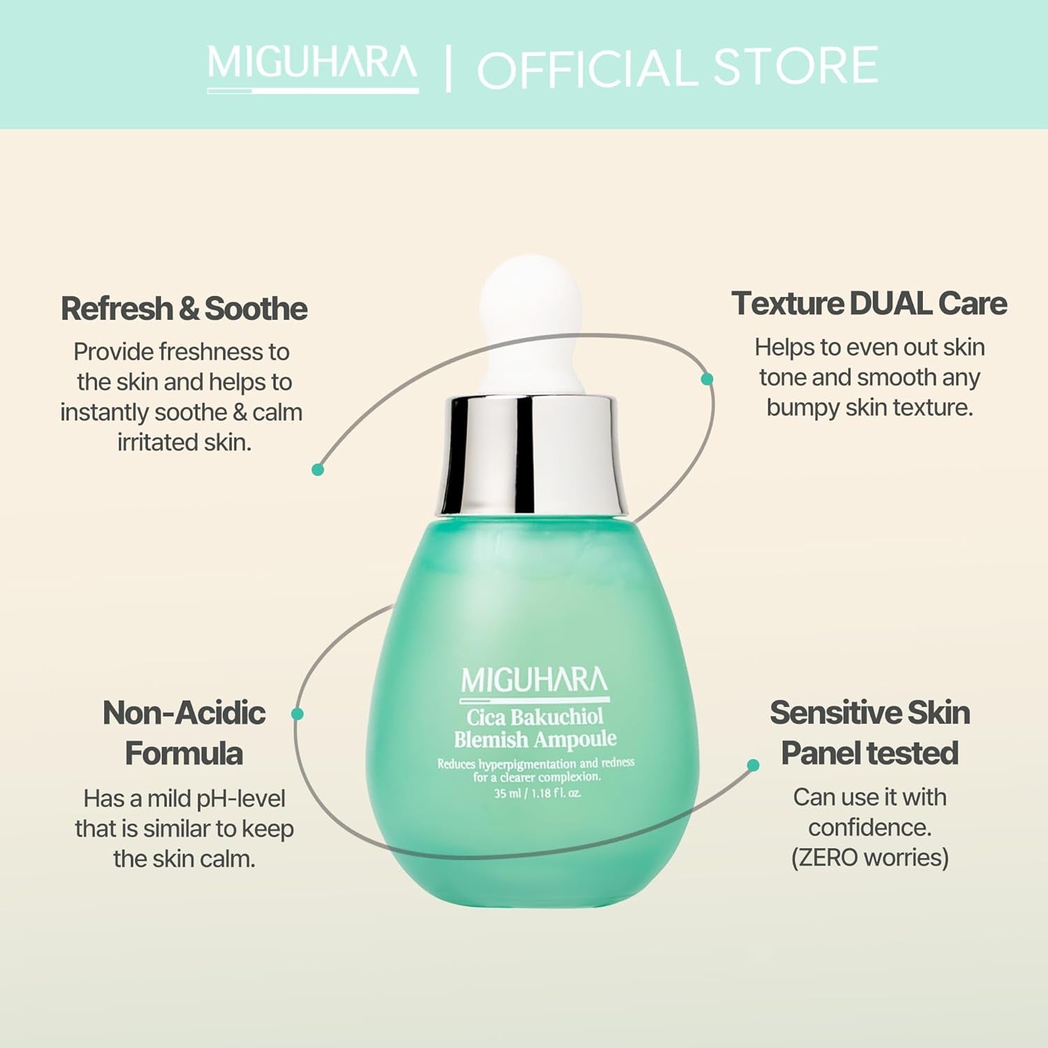 Cica Bakuchiol Blemish Ampoule | Korean Skincare Ampoule (35Ml/1.18 Fl.Oz.)